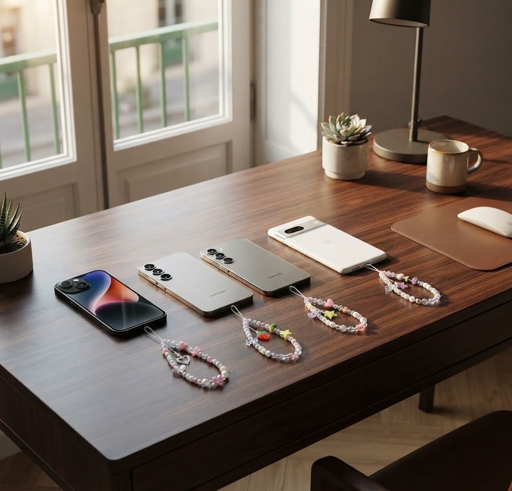 Pack de 6 correas para móviles con abalorios y dijes - Imagen 4